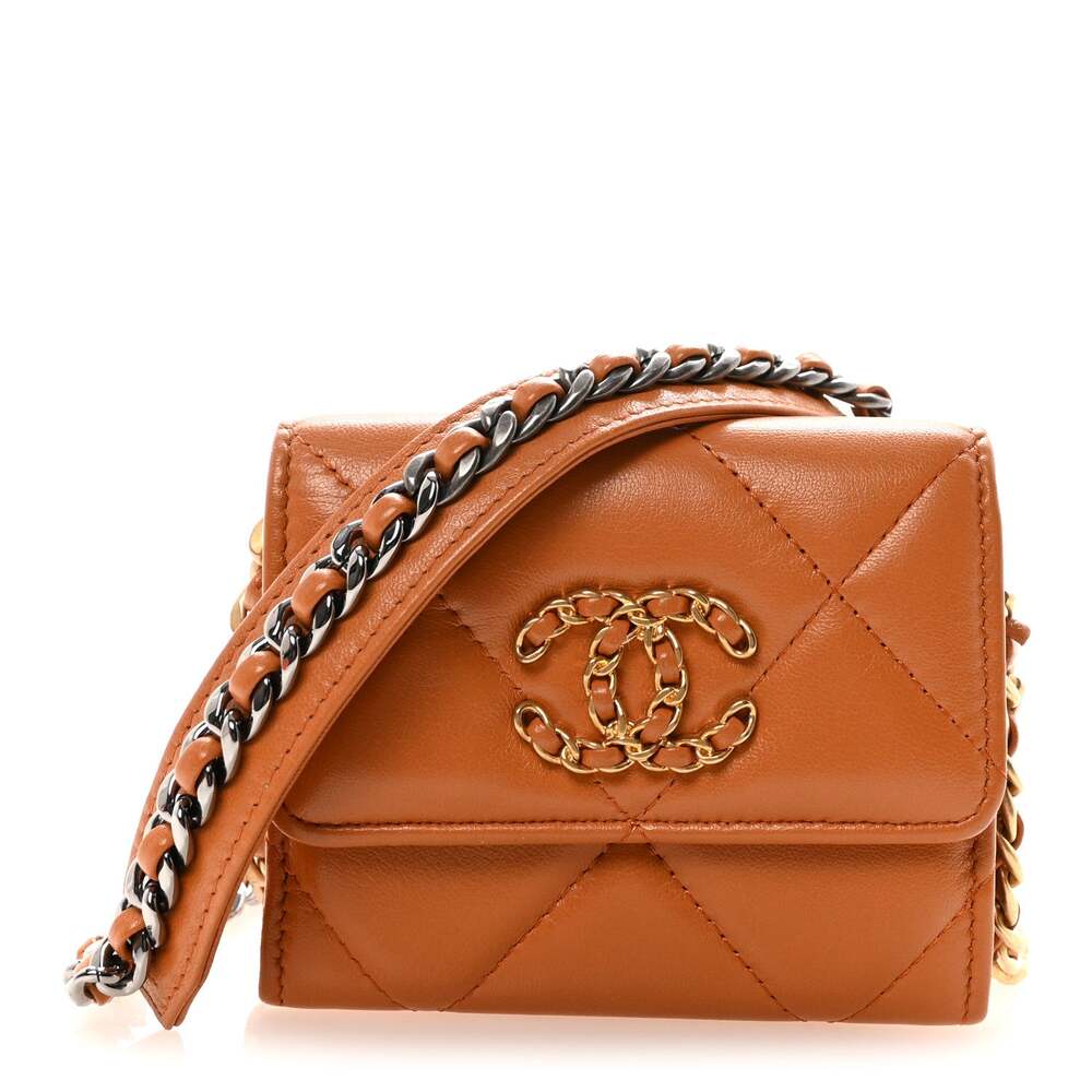 Lambskin Quilted Chanel 19 Flap Coin #261123C19B